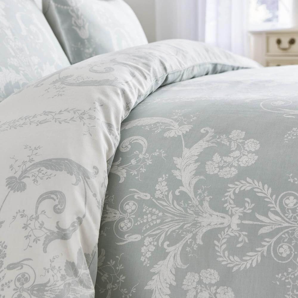 Laura Ashley Josette Reversible Duck Egg Duvet Cover Set